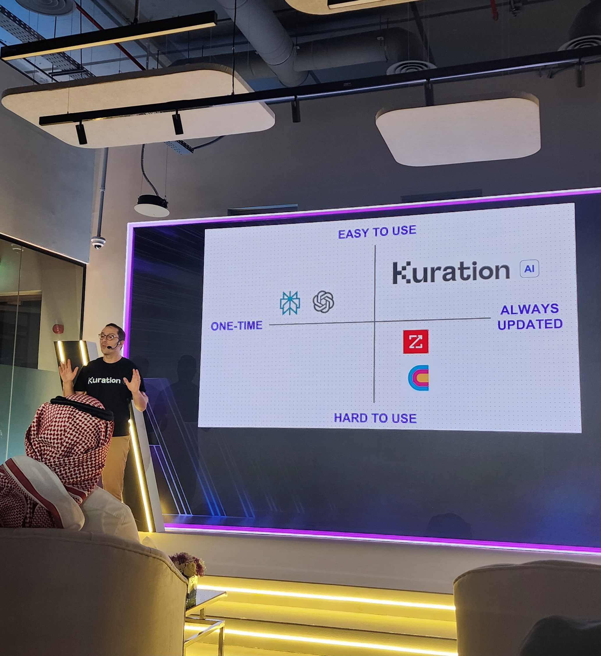 Aurélien Vasinis, CEO of Kuration, speaking on stage